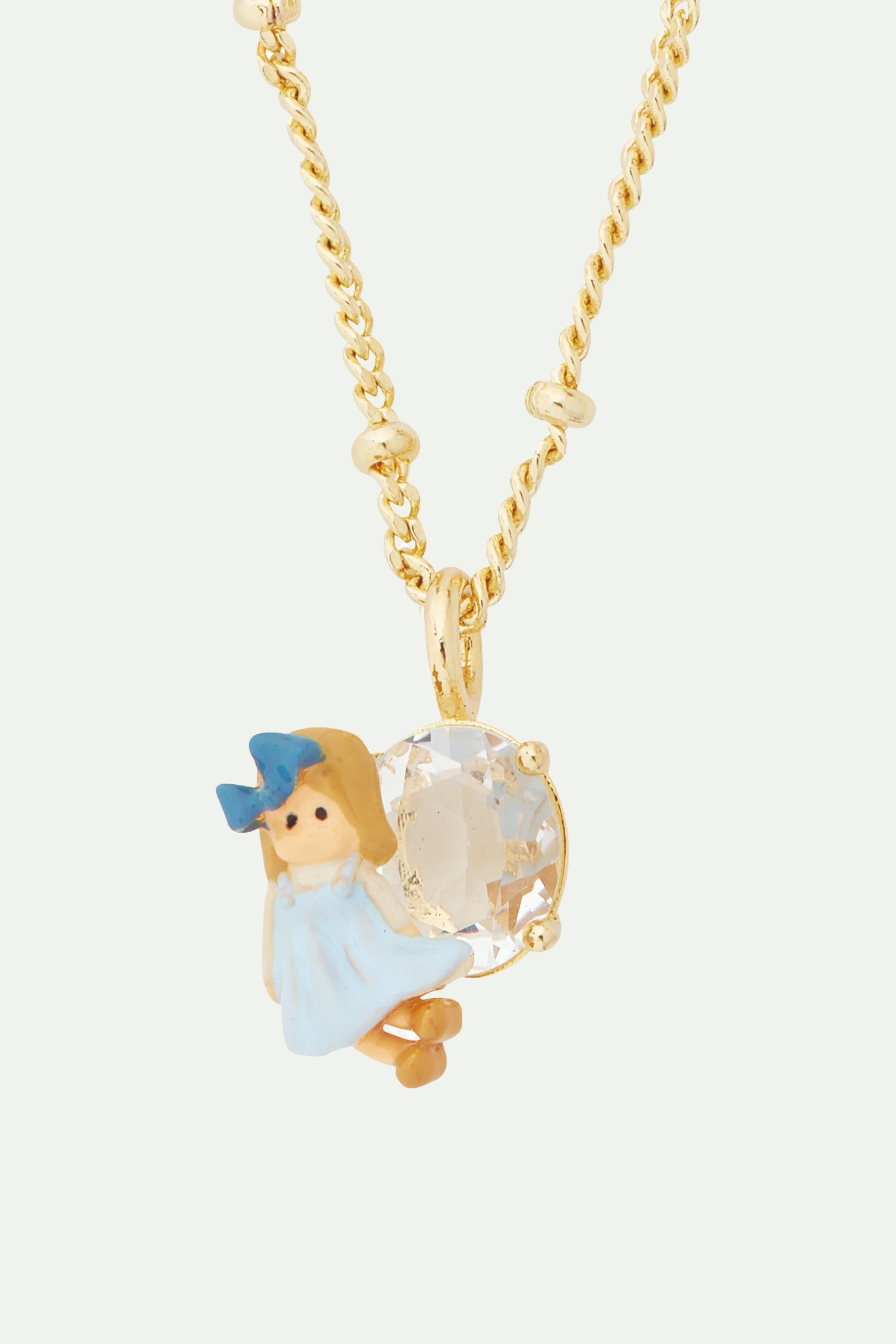 Christmas gift, teddy bear and doll charm necklace