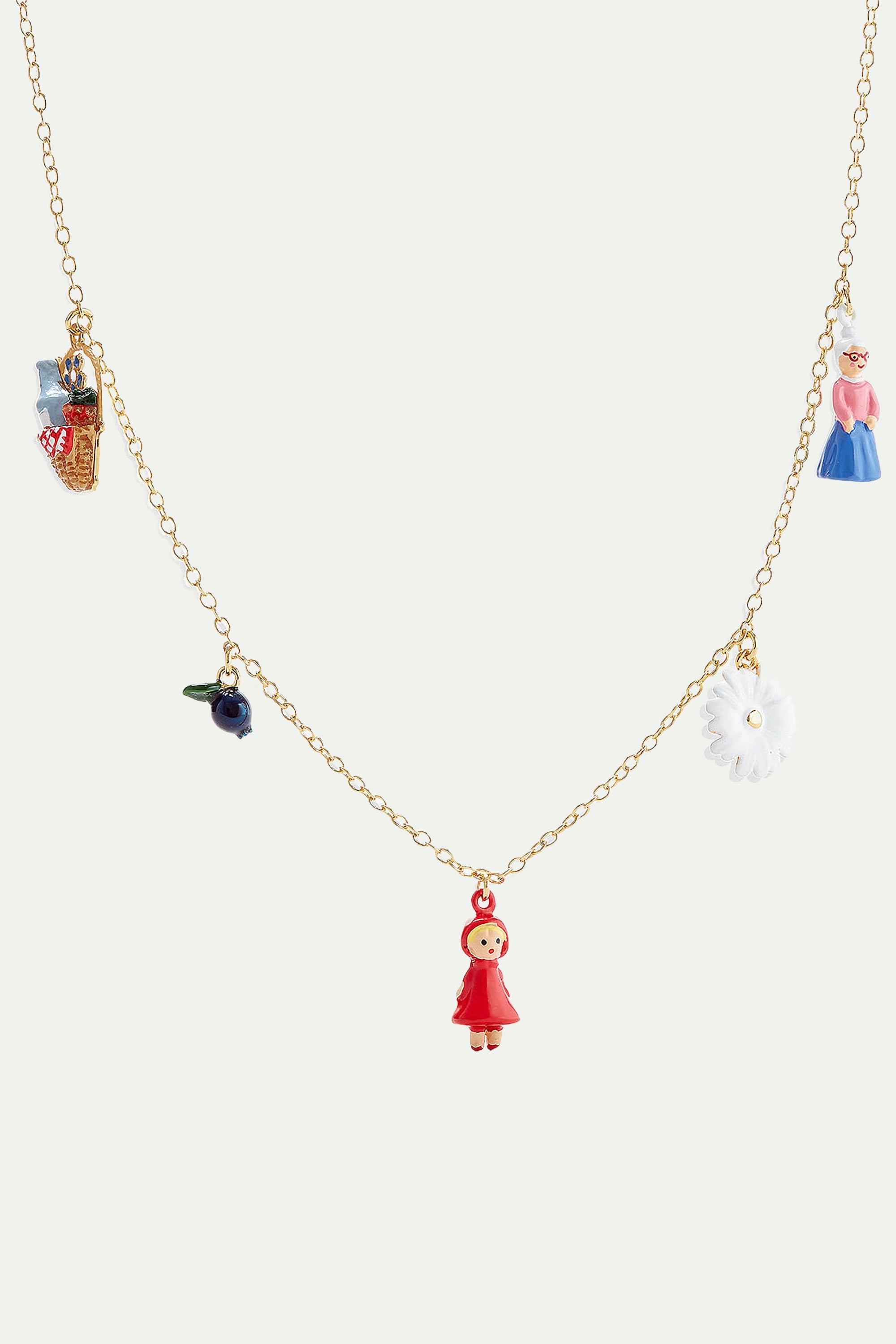 Little Red Riding Hood Picnic pendant necklace