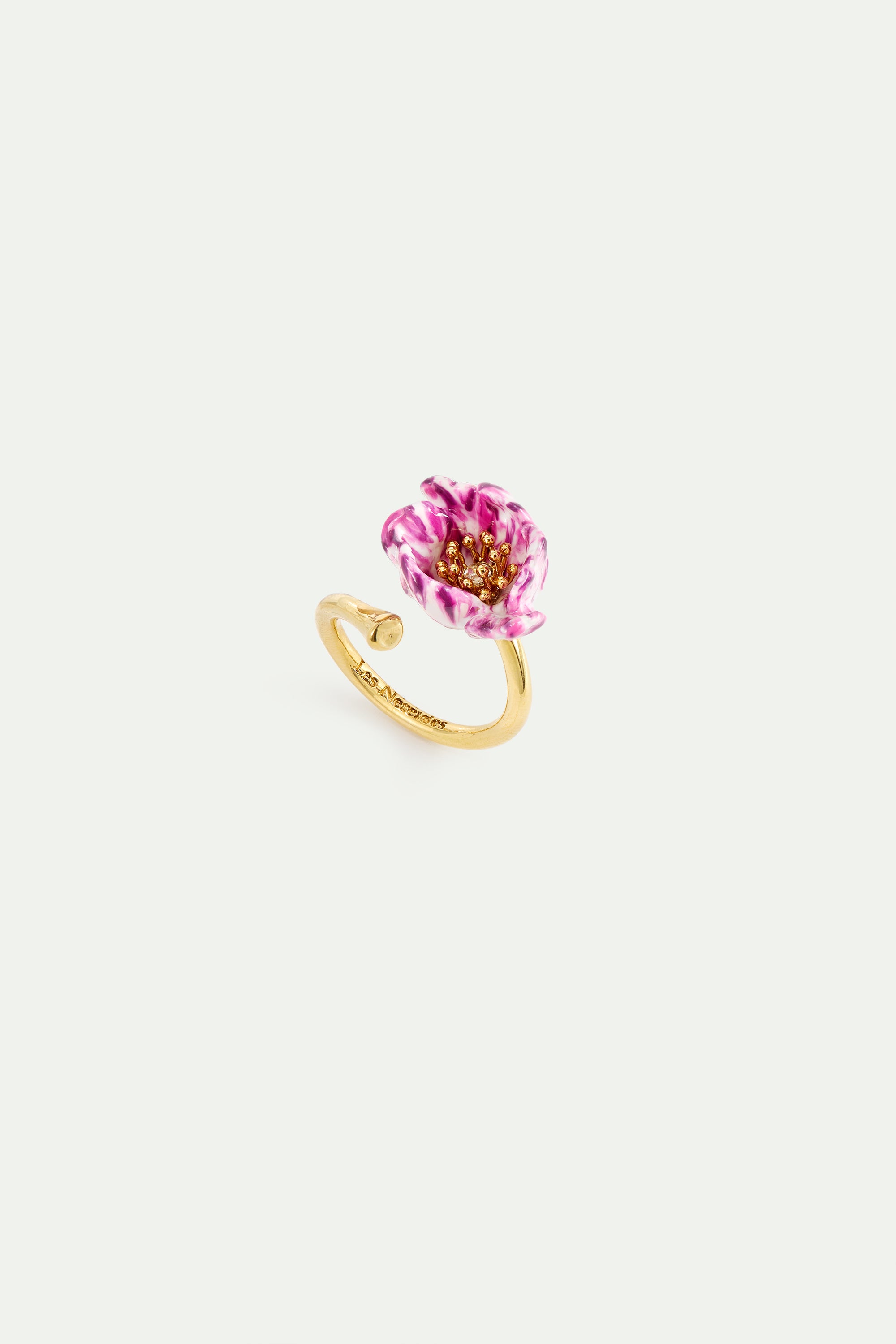 Bague ajustable tulipe violette