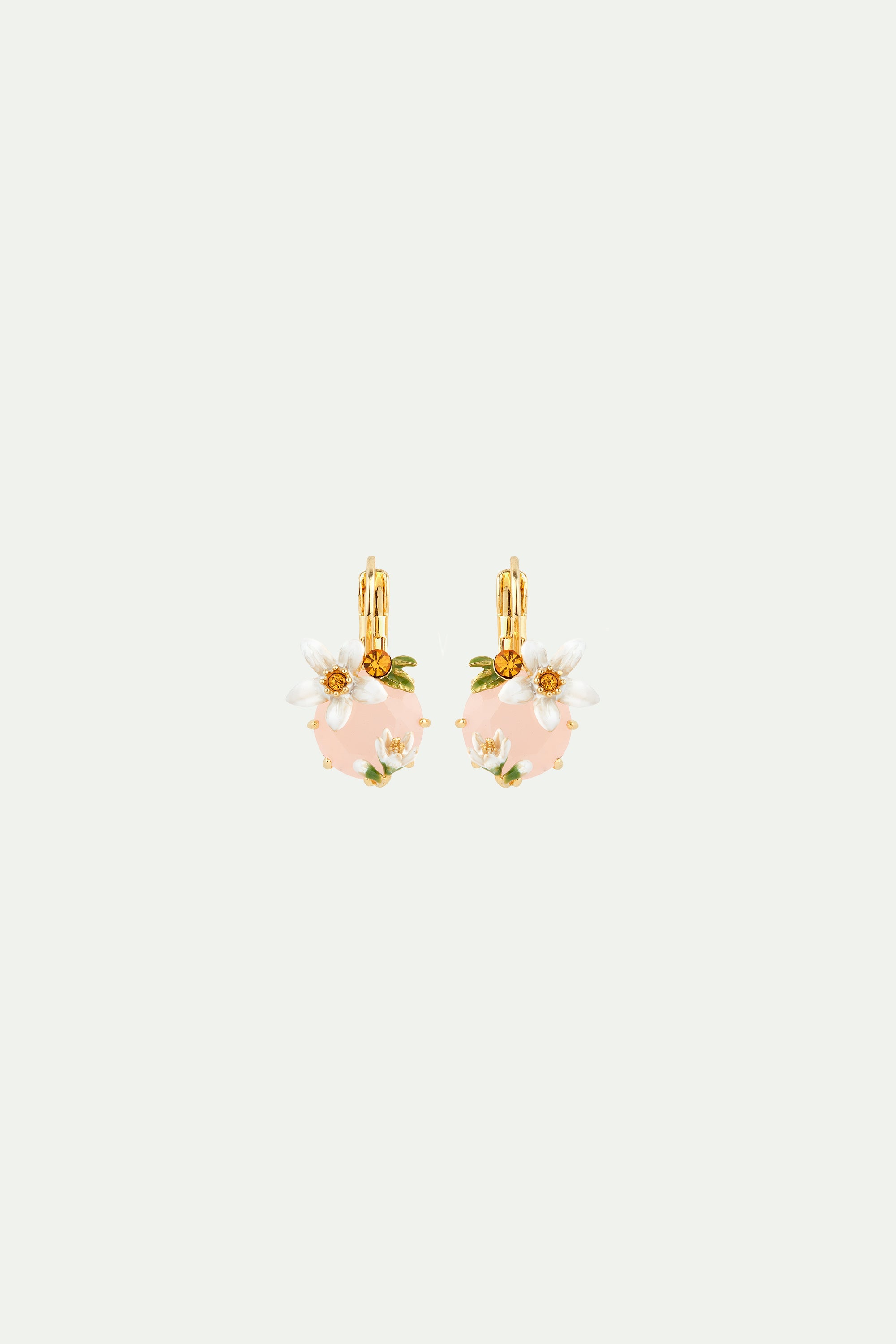 Orange blossom and honey crystal sleeper earrings