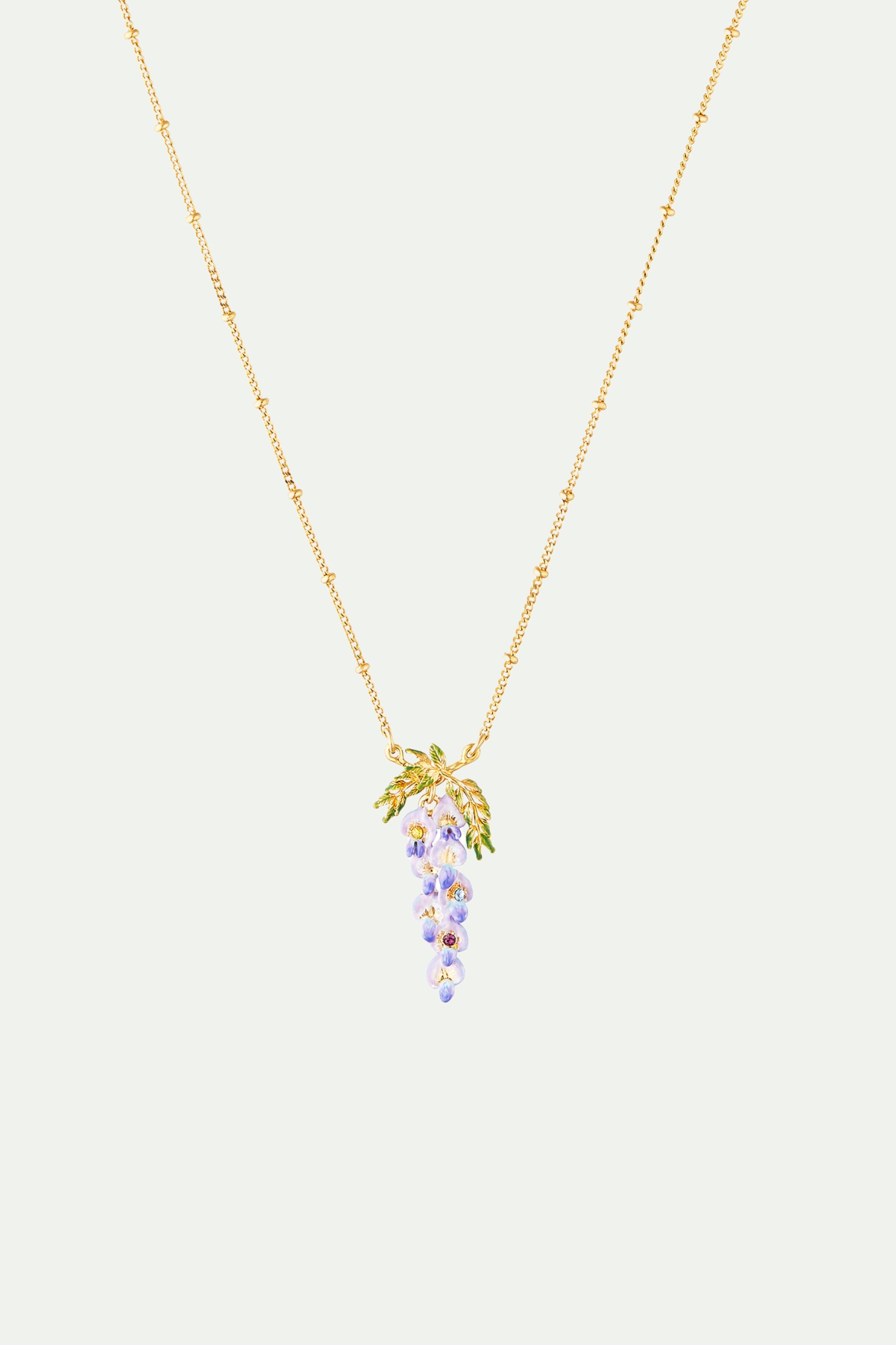 Collier pendentif fleur de glycine