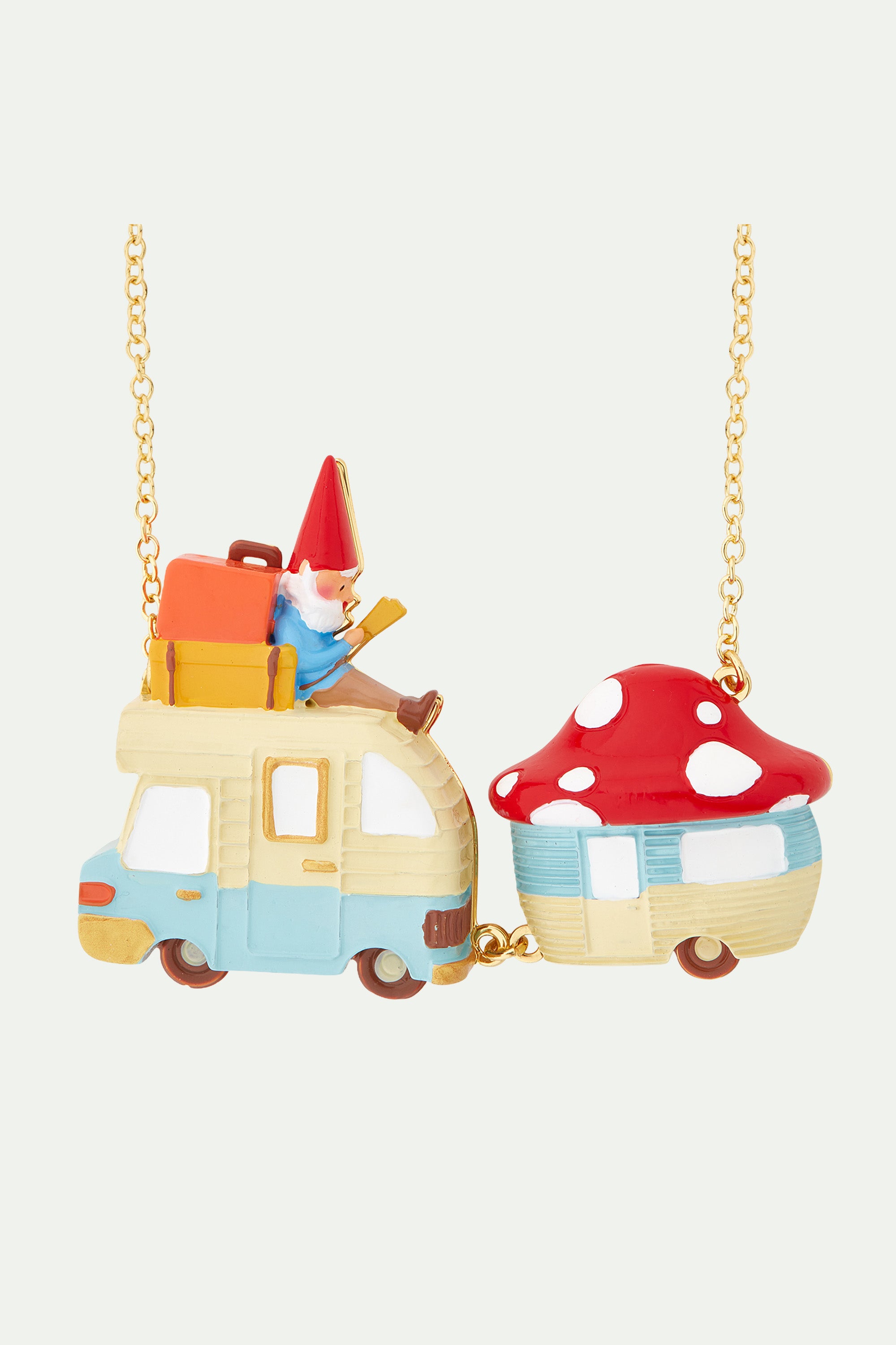 Toadstool Family caravan statement necklace