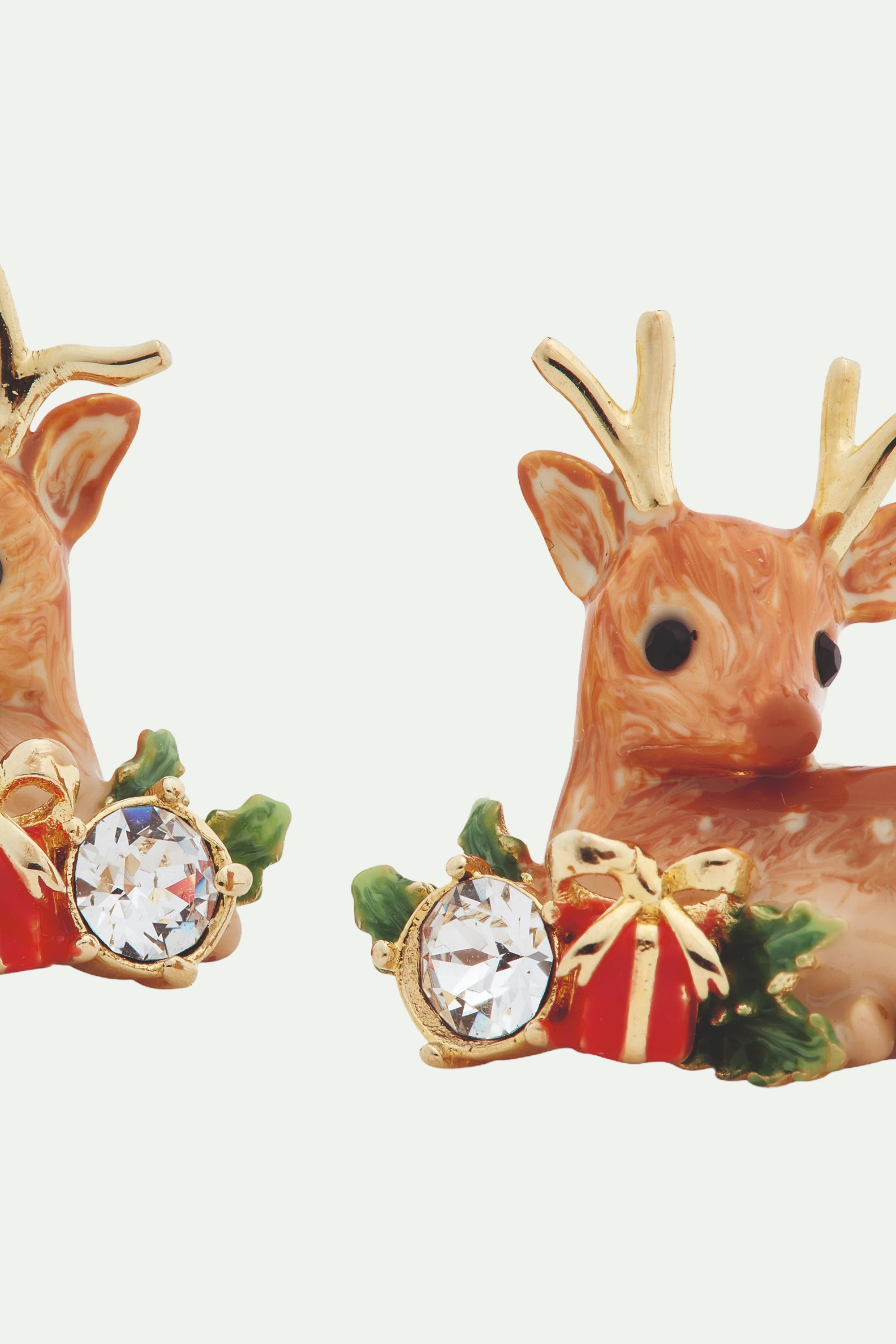 Fawn and holly post earrings