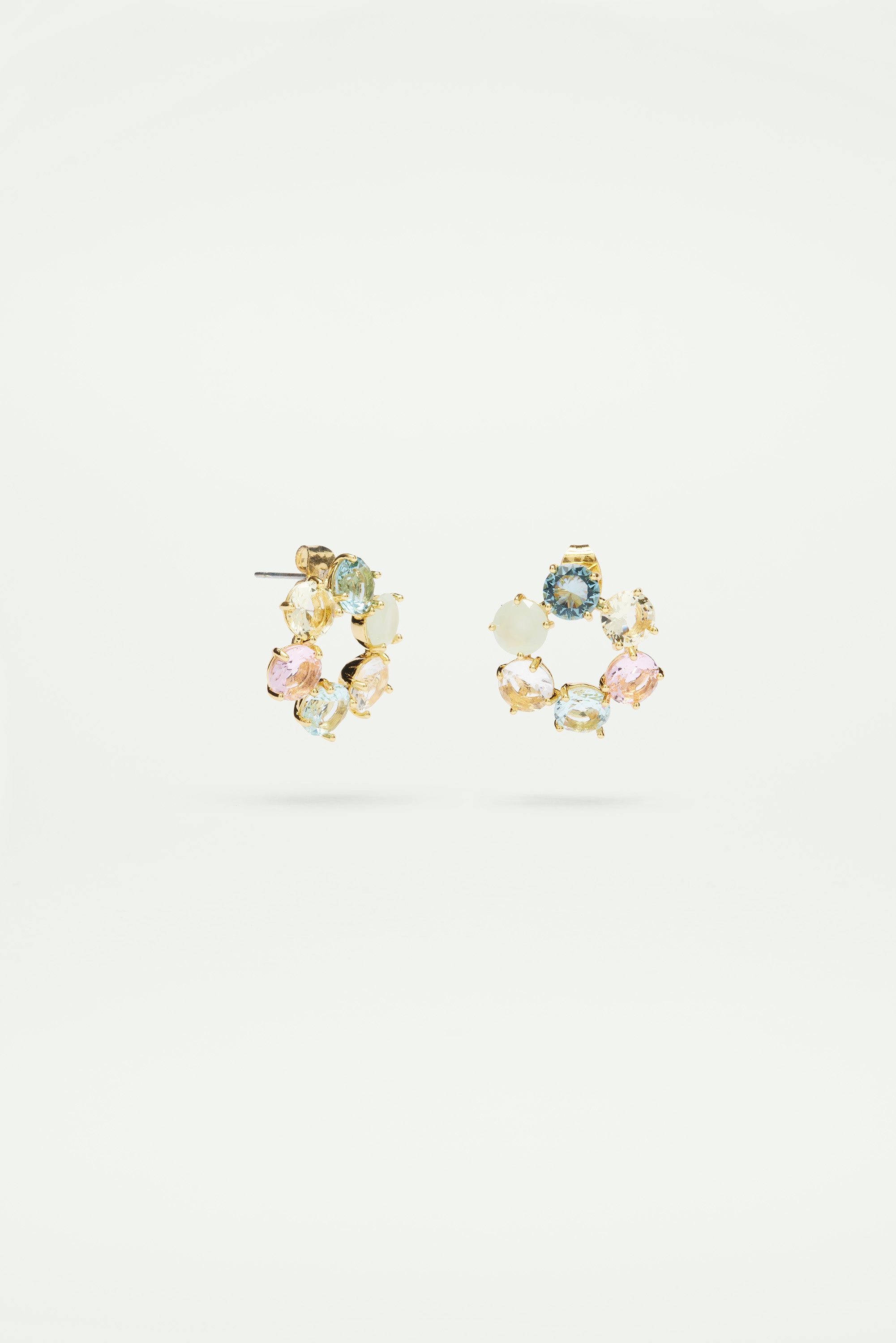 La Diamantine Acqua Azzura Hoops Post Earrings