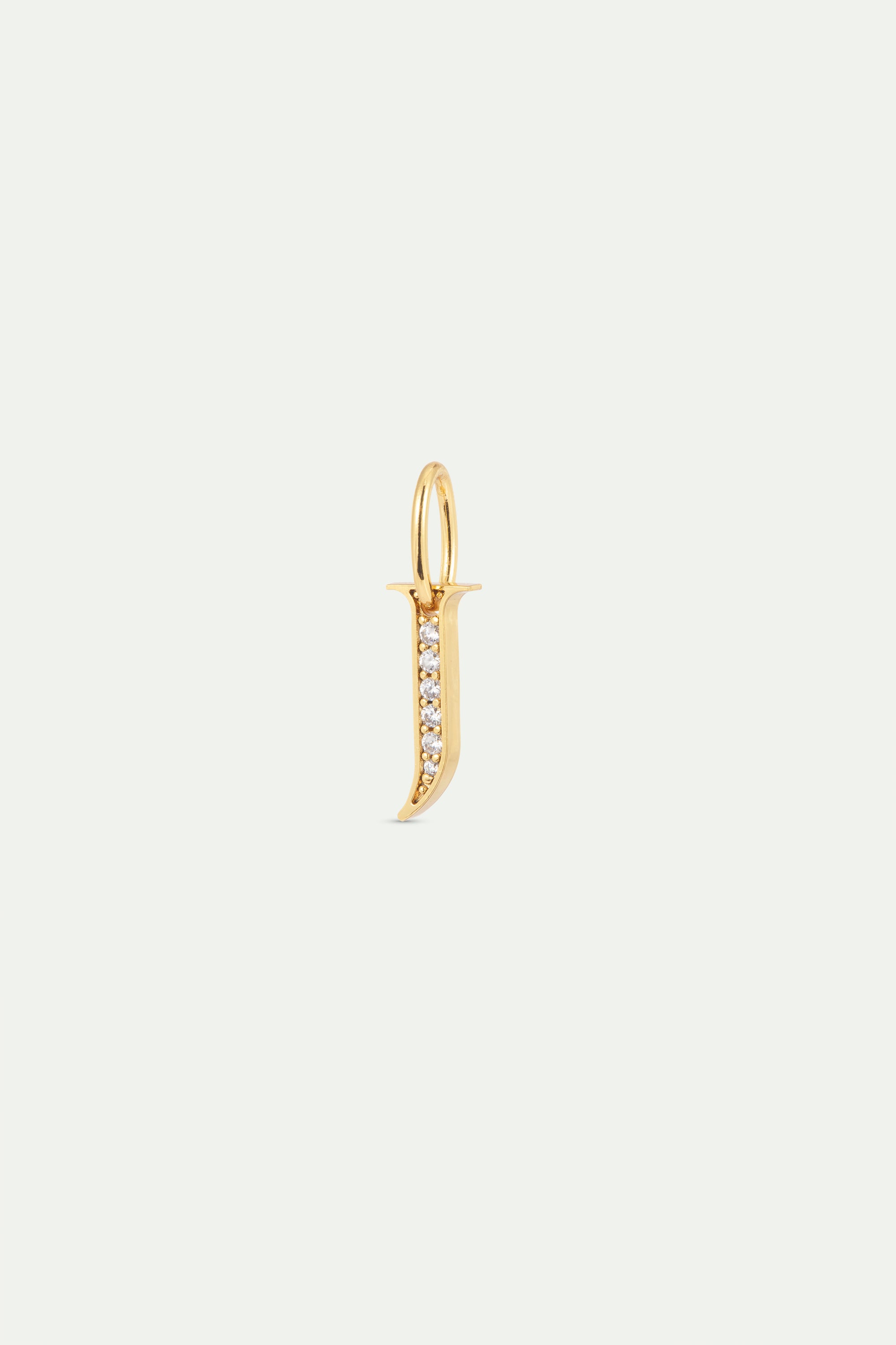 Pendentif lettre J dorée et cristaux