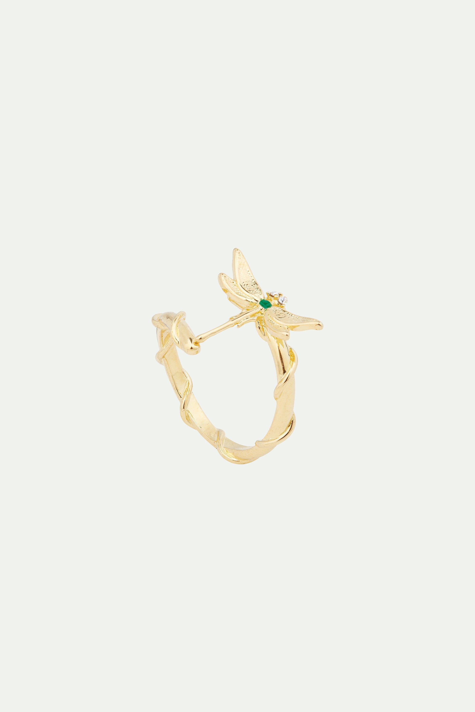 Golden dragonfly adjustable ring