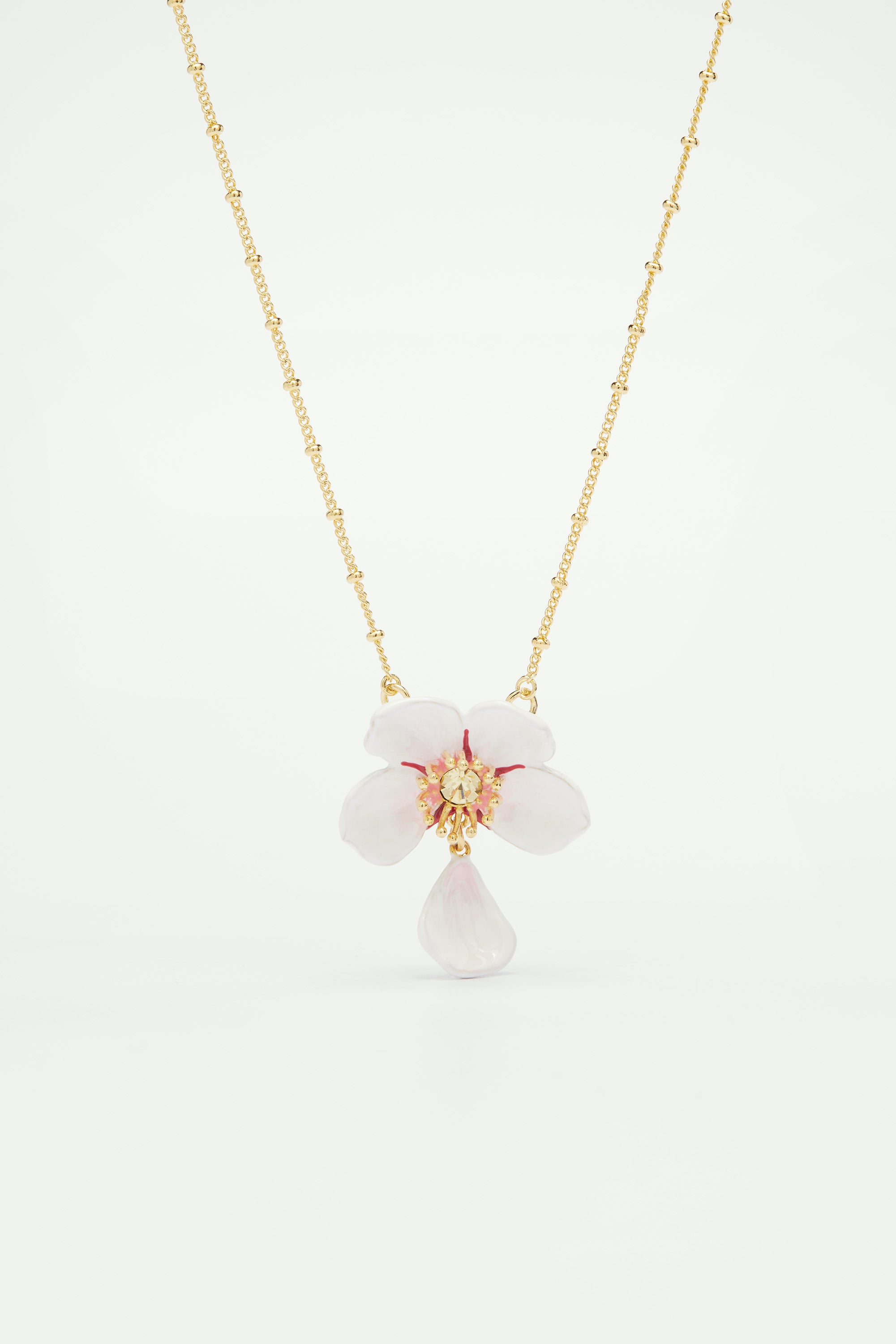 Collier pendentif fleur blanche du japon