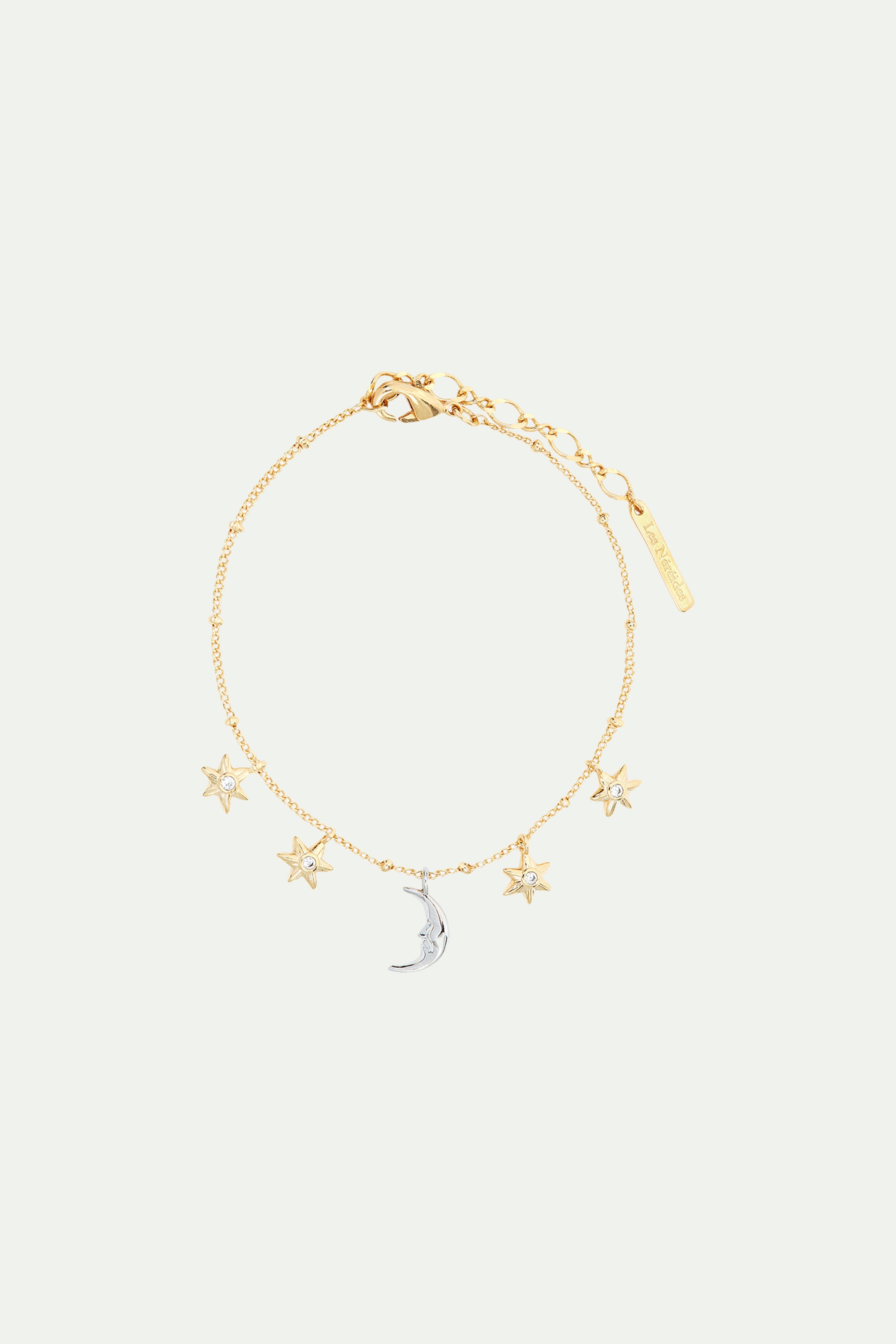 Bracelet fin charm's étoiles et lune