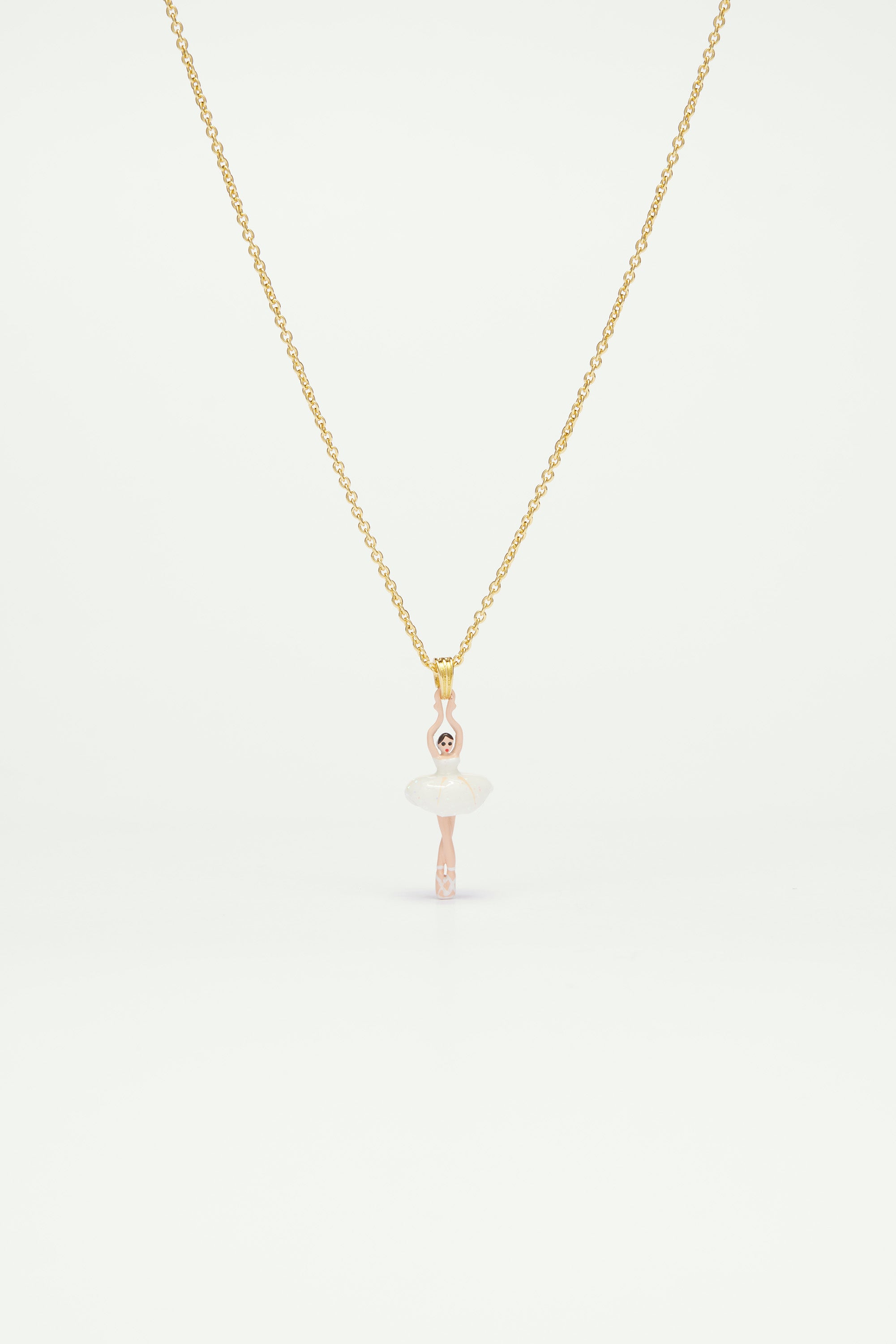 Collier mini ballerine en tutu blanc