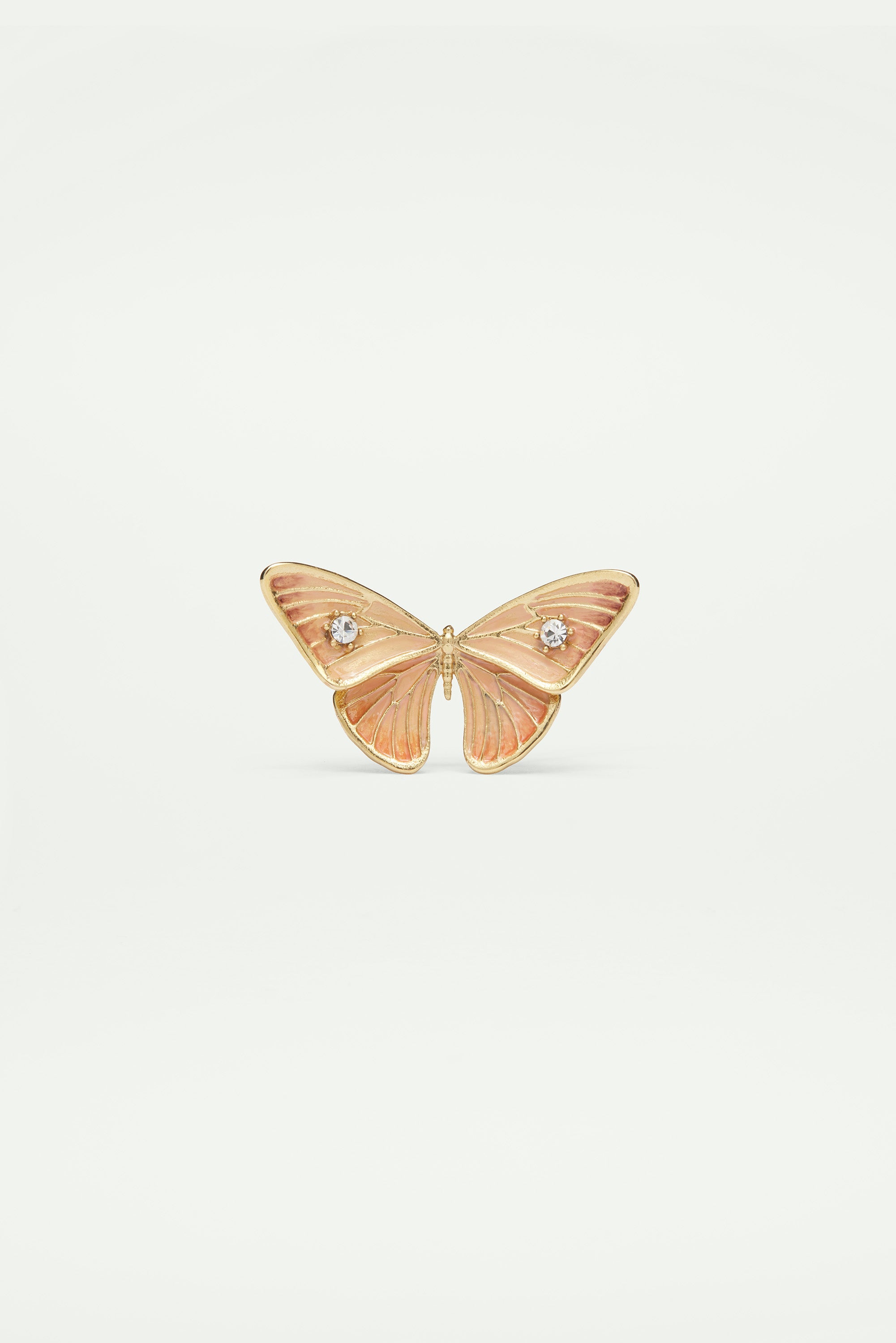 Broche papillon et pierres en verre taillé