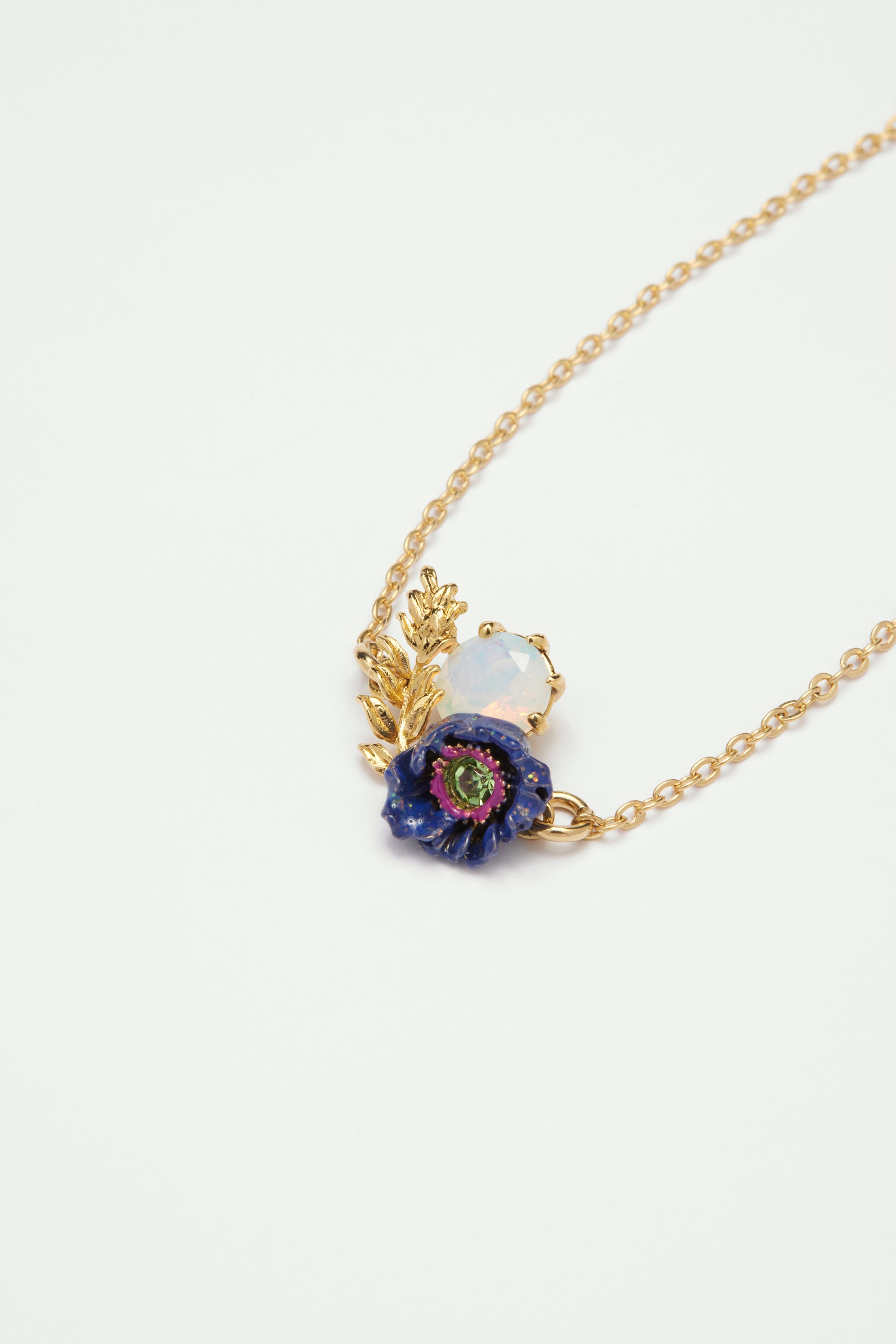 bracelet fin fleur anémone et cristal