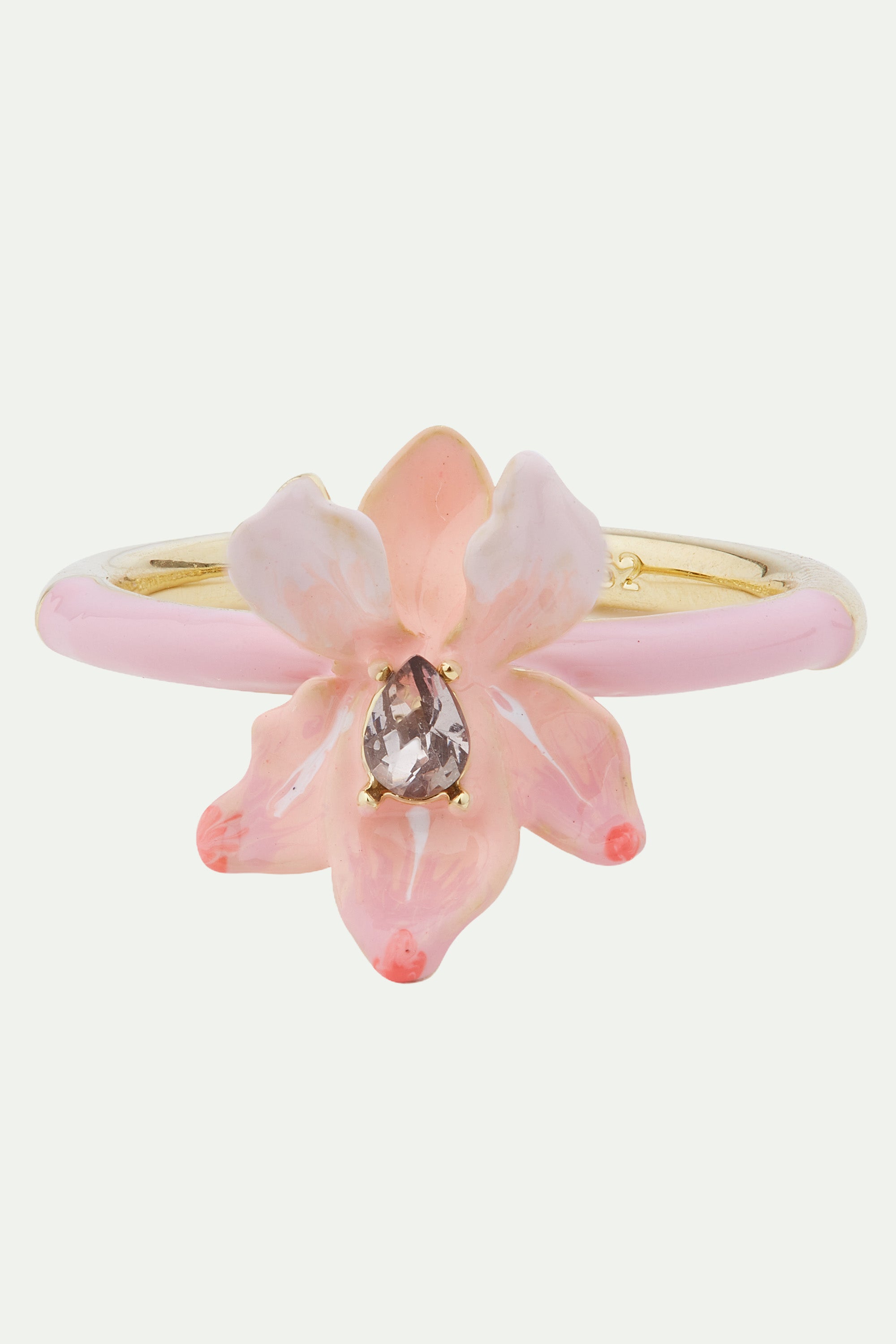 Powder pink iris and Crystal ring