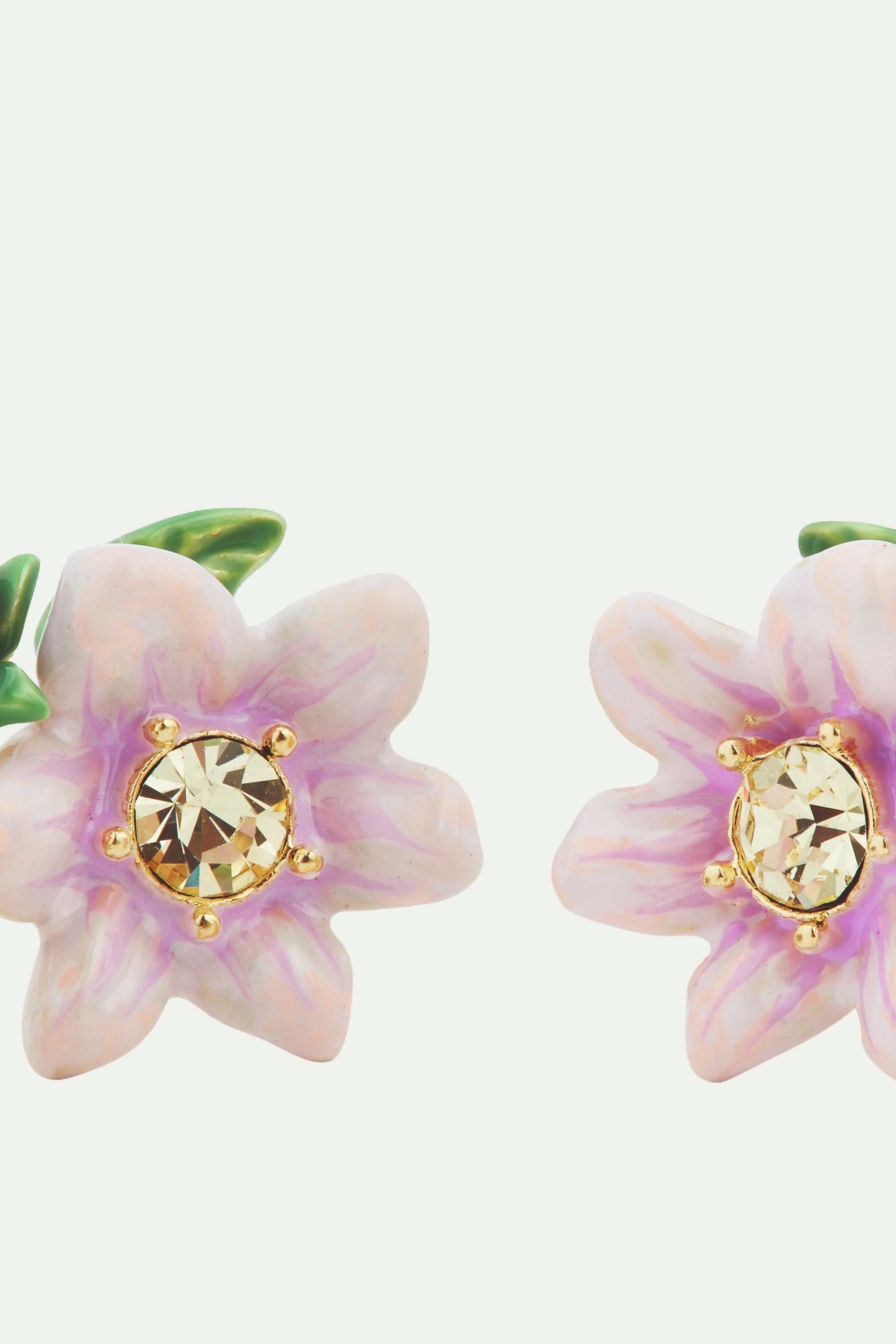 Aubergine and flower post earrings