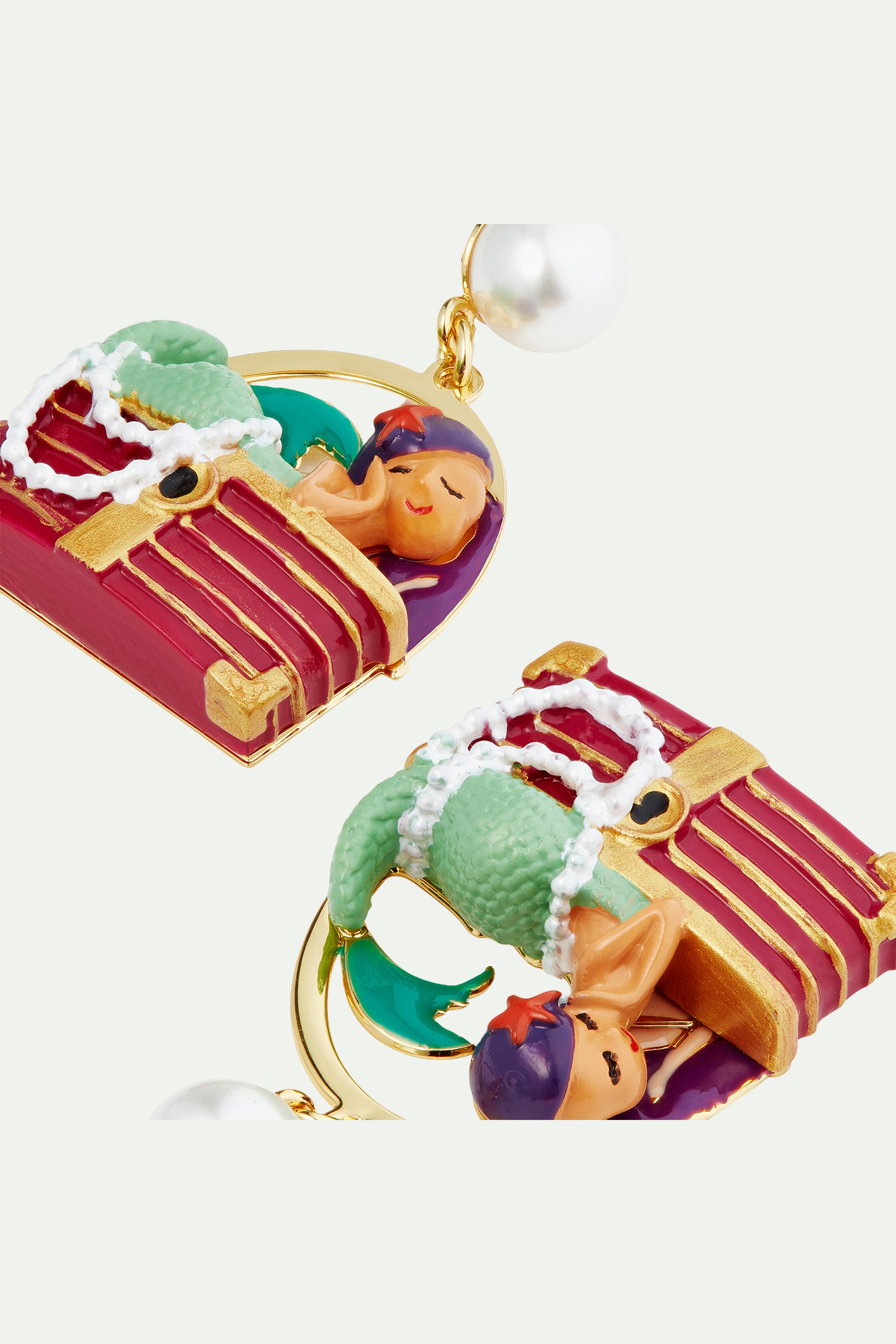 Boucles d'oreilles sirène et Coffre au trésor