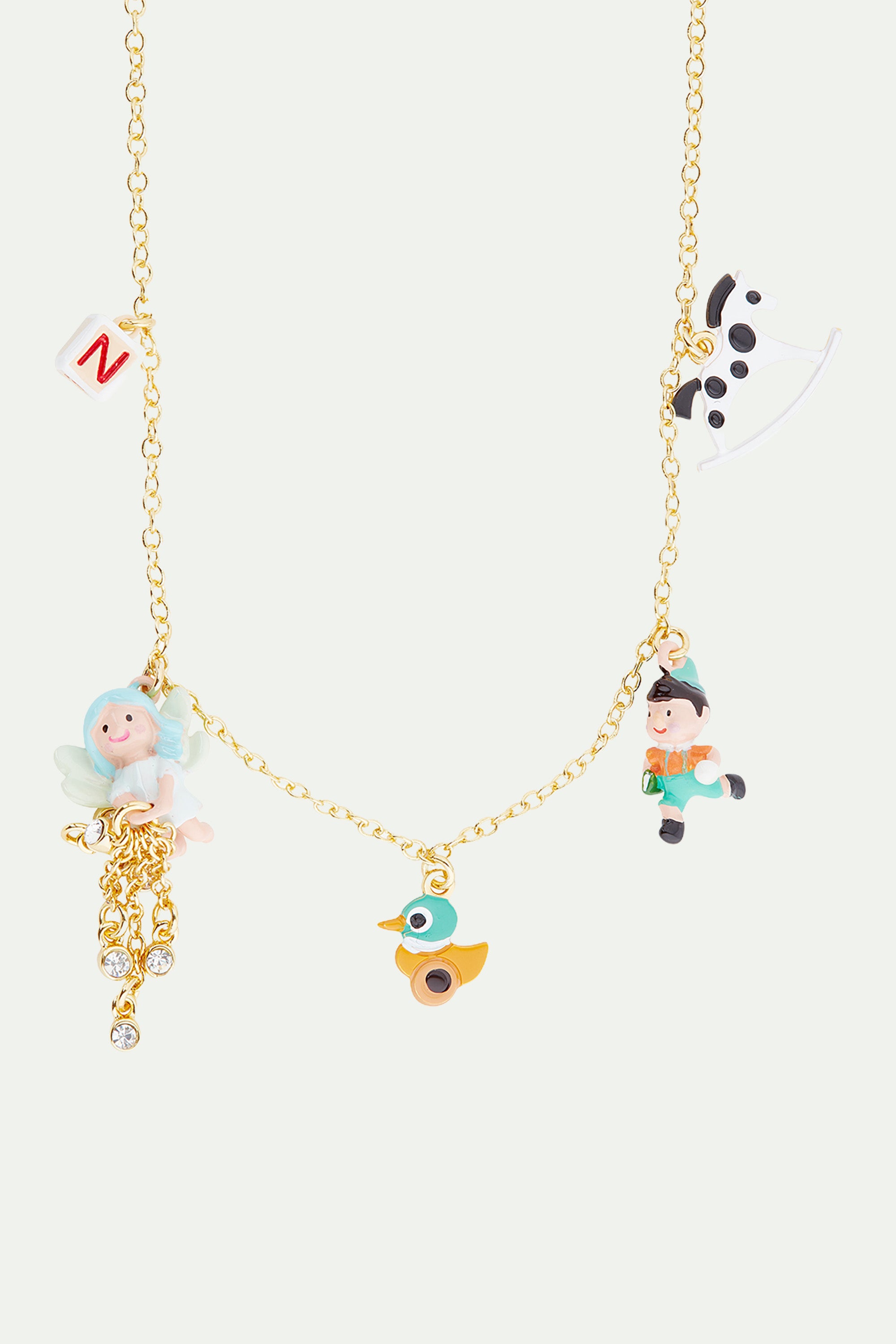 Pinocchio and magical world charm necklace