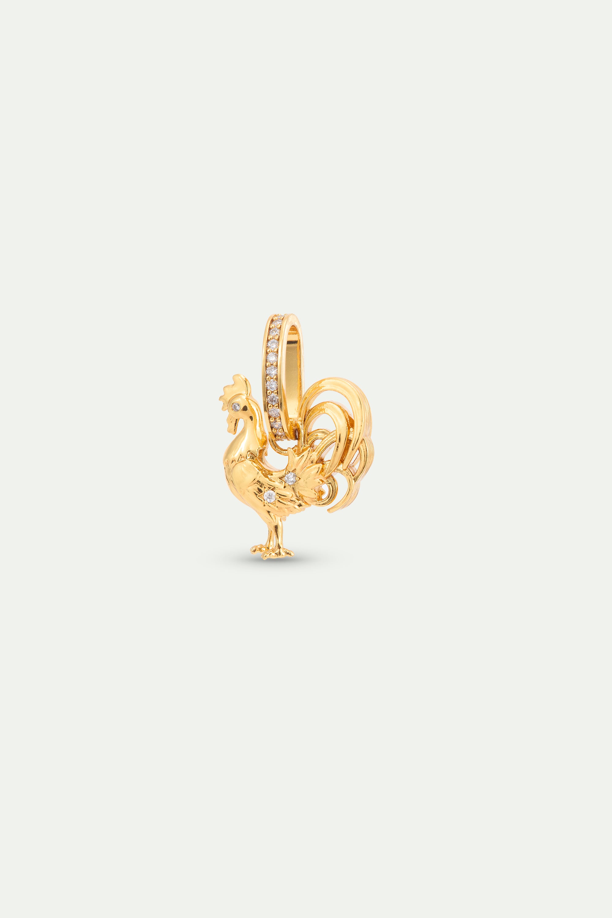 Pendentif Coq doré et cristaux, Fierté et Clarté