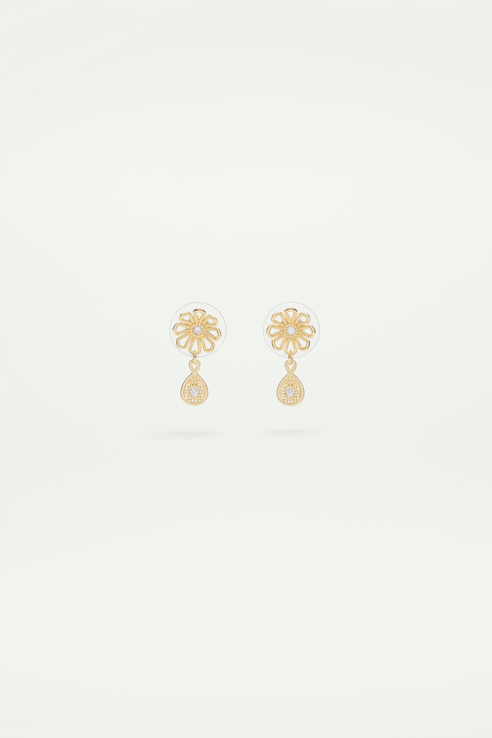 Boucles d'oreilles fleur fil d'or