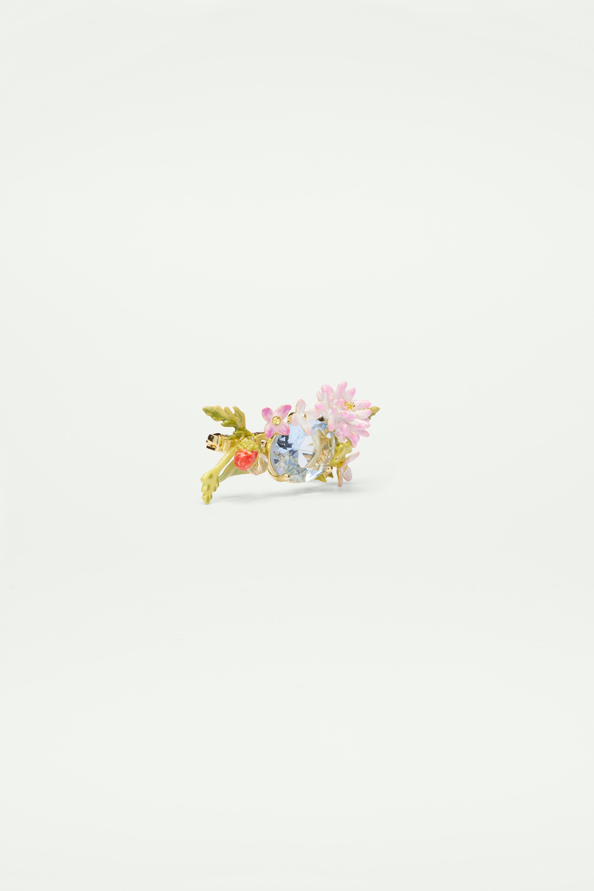 Wildflower and blue stone brooch