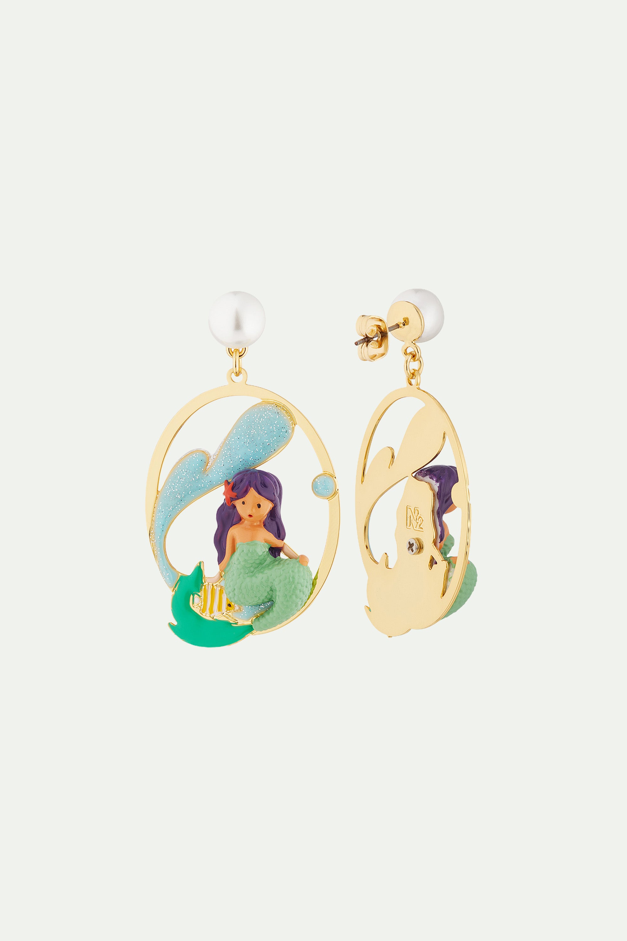 Boucles d'oreilles sirène et vague