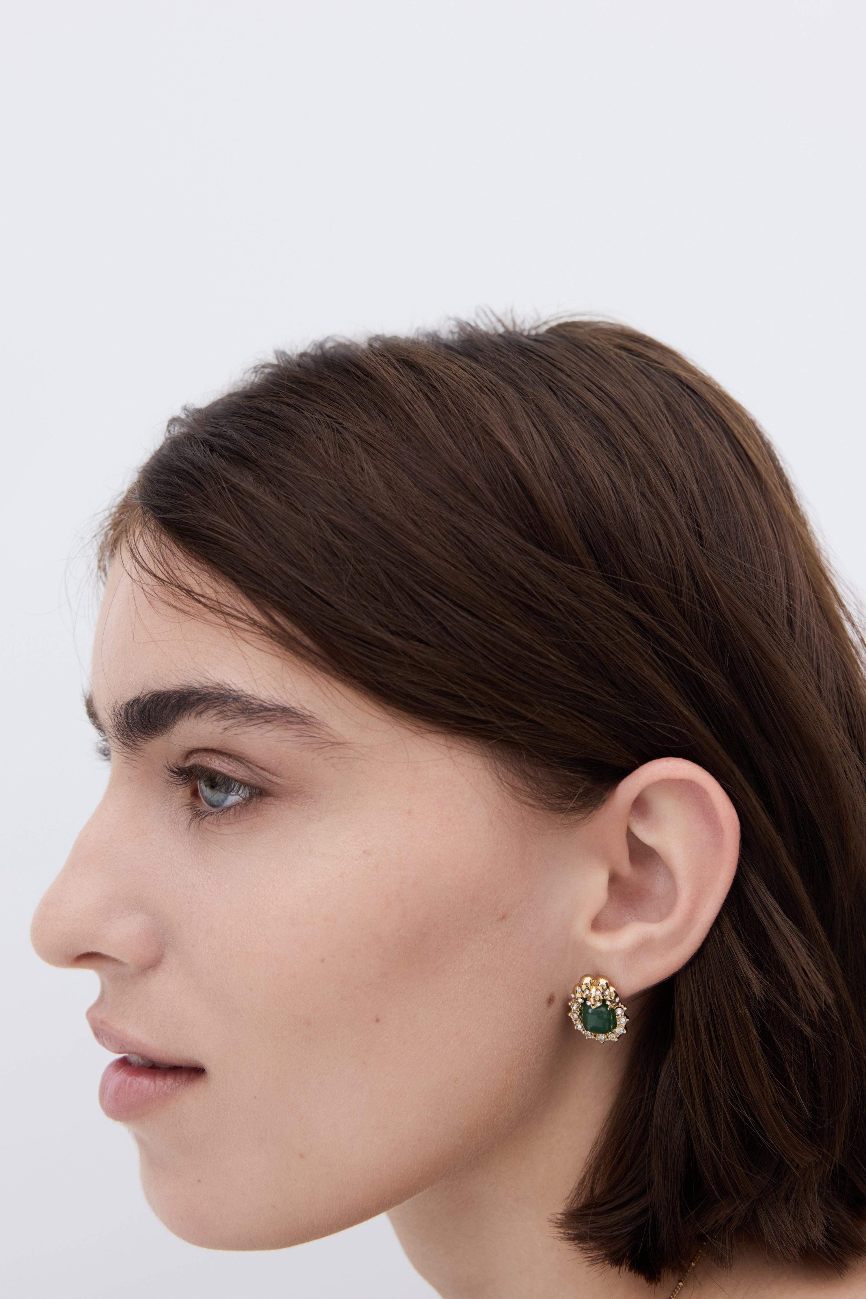 Boucles d'oreilles aventurine verte, crânes et cristaux