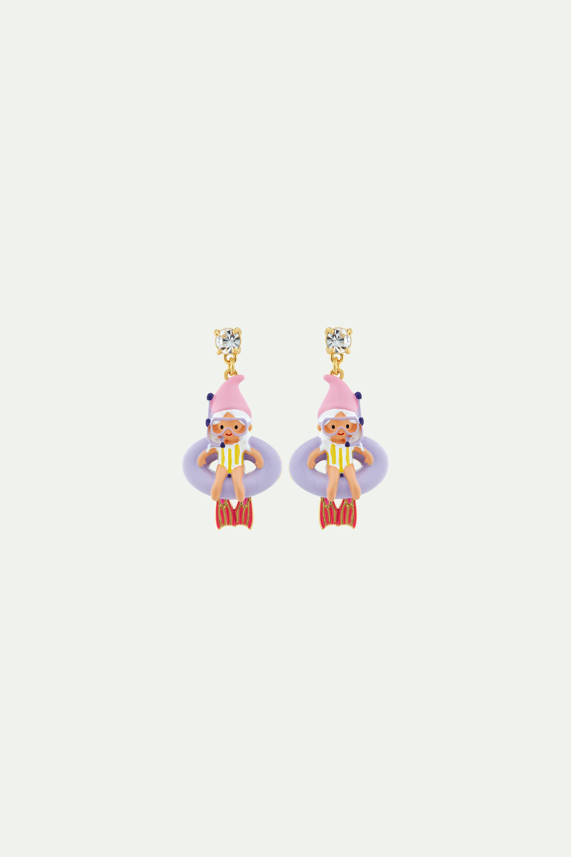 Diving gnome post earrings
