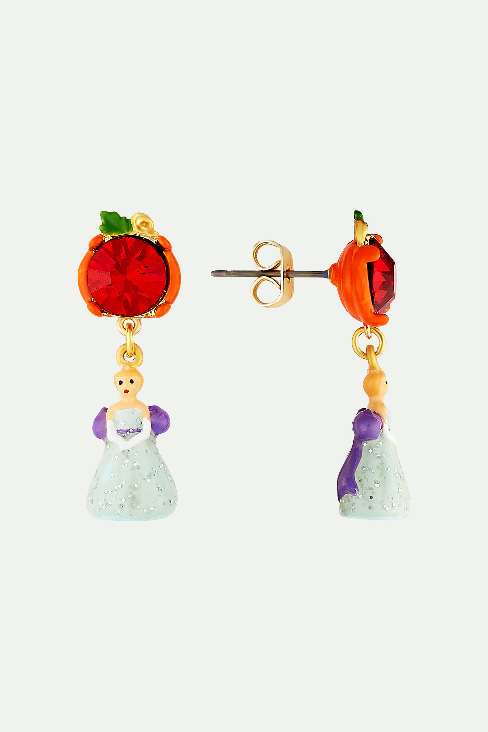 Cinderella and Pumkpin clip earrings