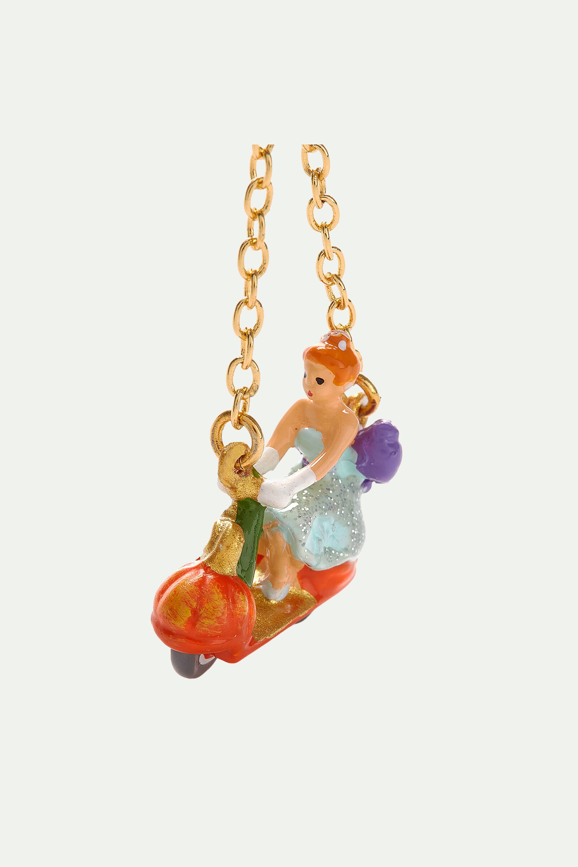 Cinderella and Pumpkin Scooter clip-on earrings
