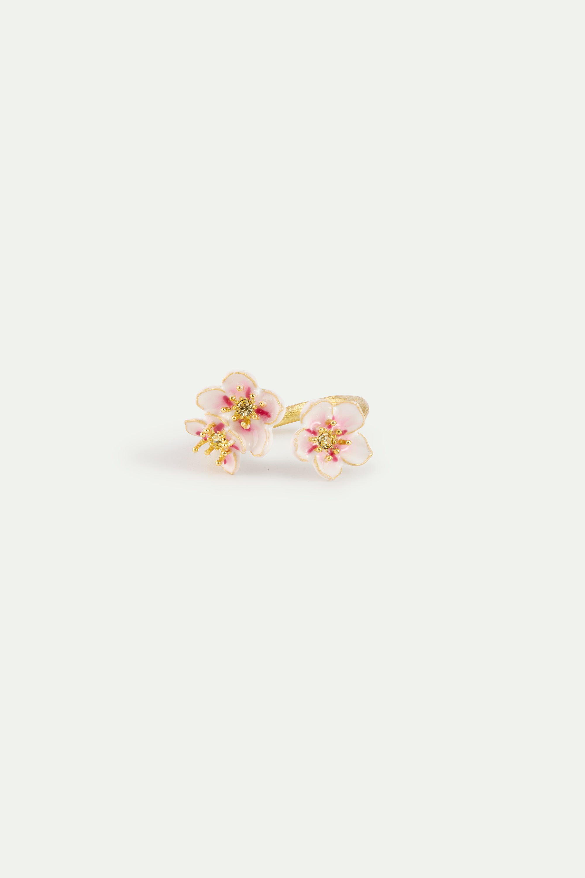 Mini cherry blossom adjustable ring