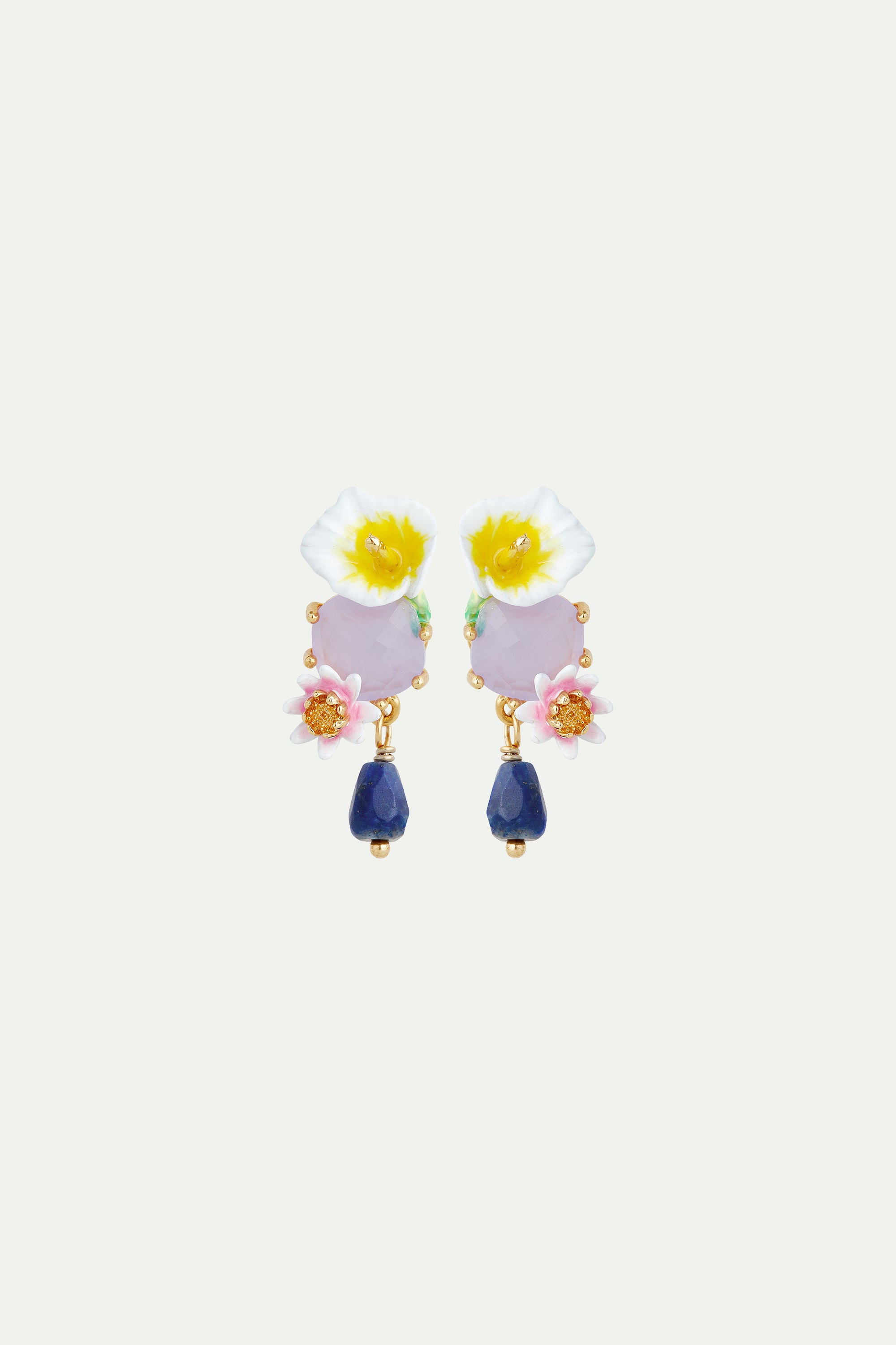 Boucles d'oreilles arum et lapis-lazuli