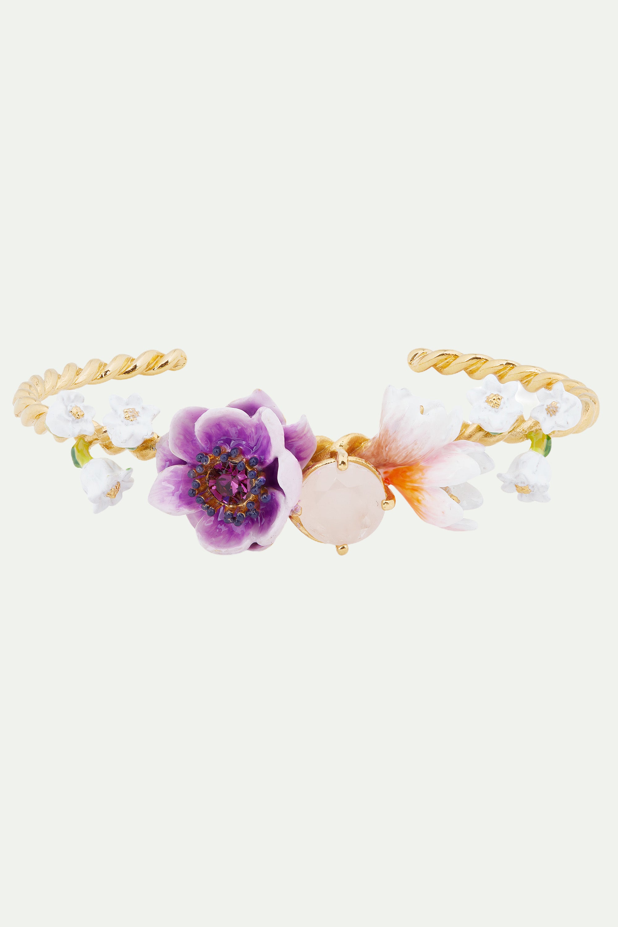 boho 3 flower bangle bracelet