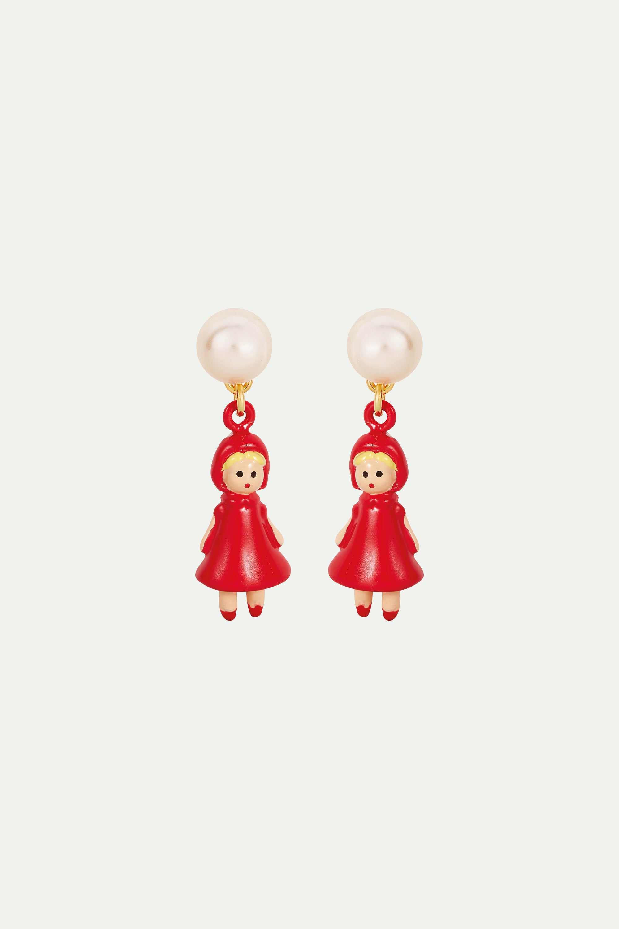 Boucles d'oreilles le petit chaperon rouge et perle