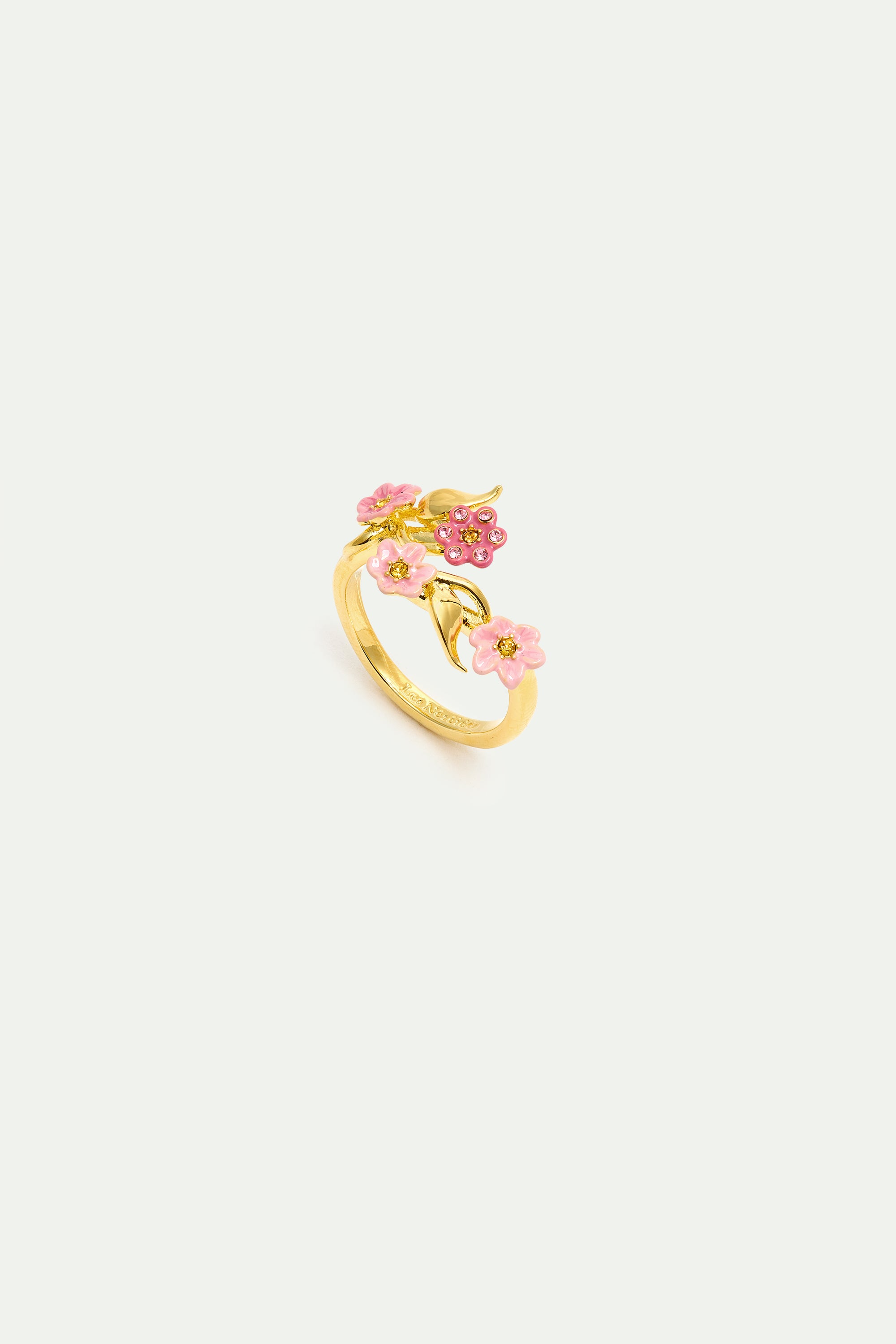 Bague ajustable fleurs de jasmin roses