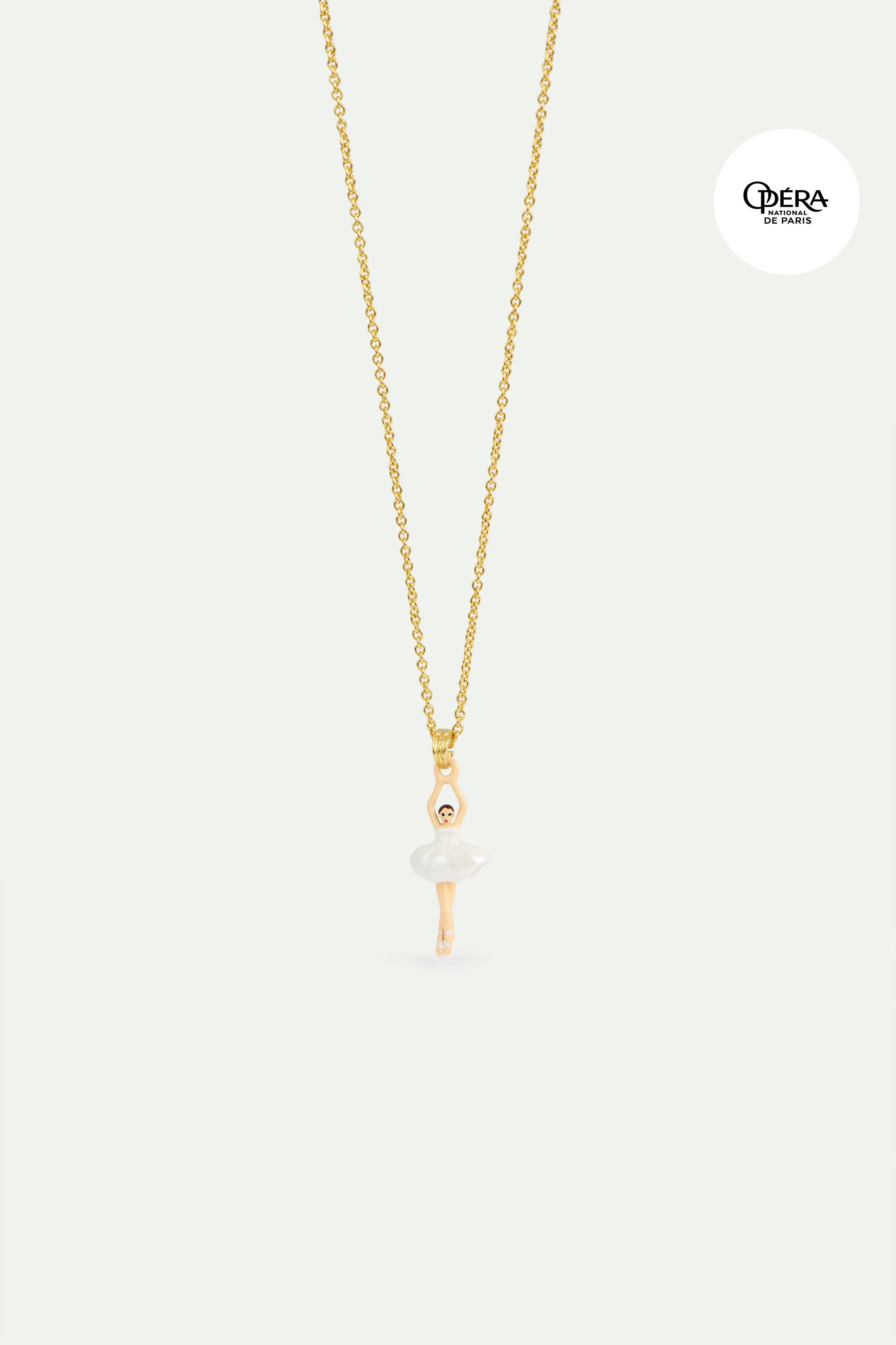 Collier fin mini Ballerine en tutu blanc
