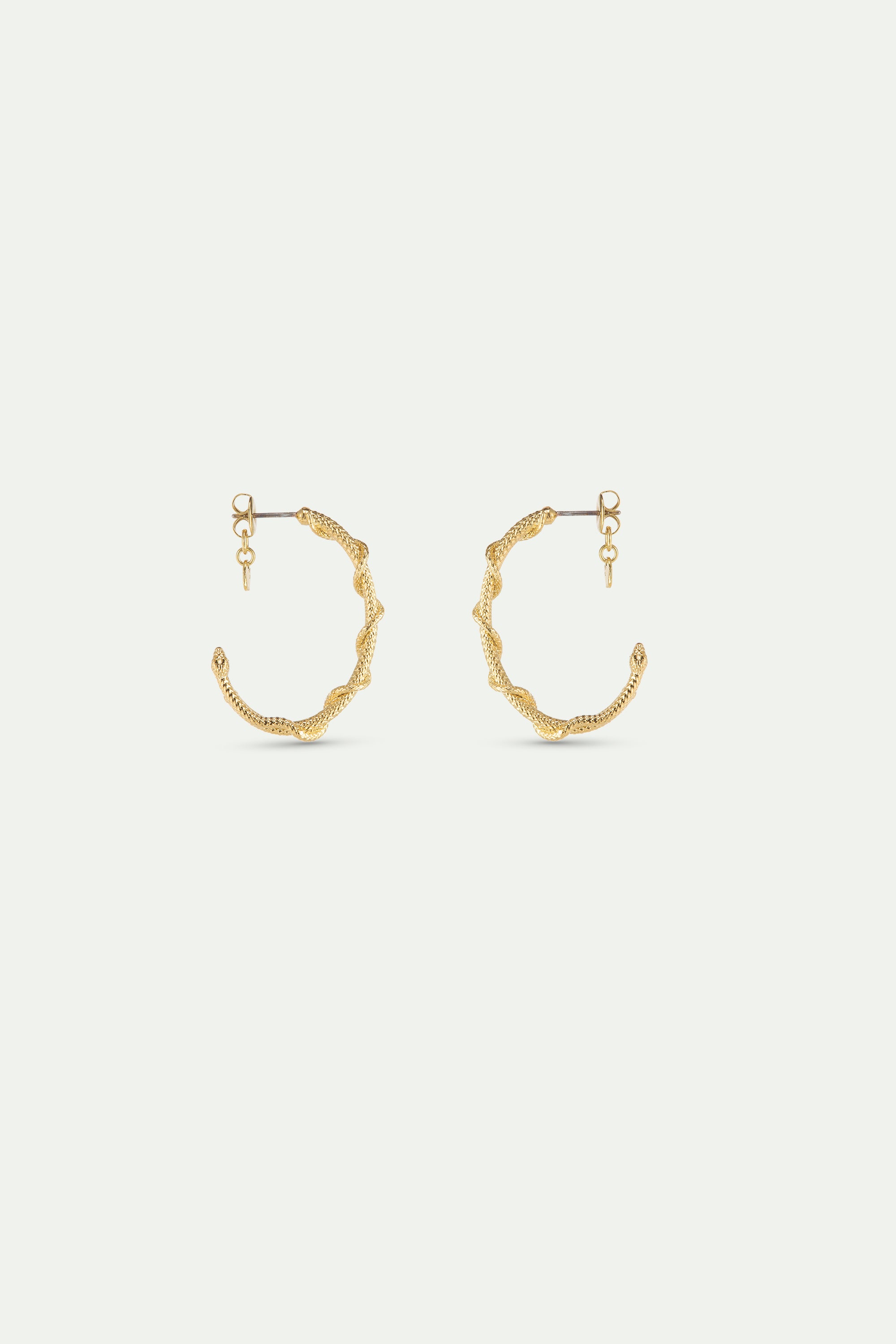 Boucles d'oreilles créoles tiges serpent doré