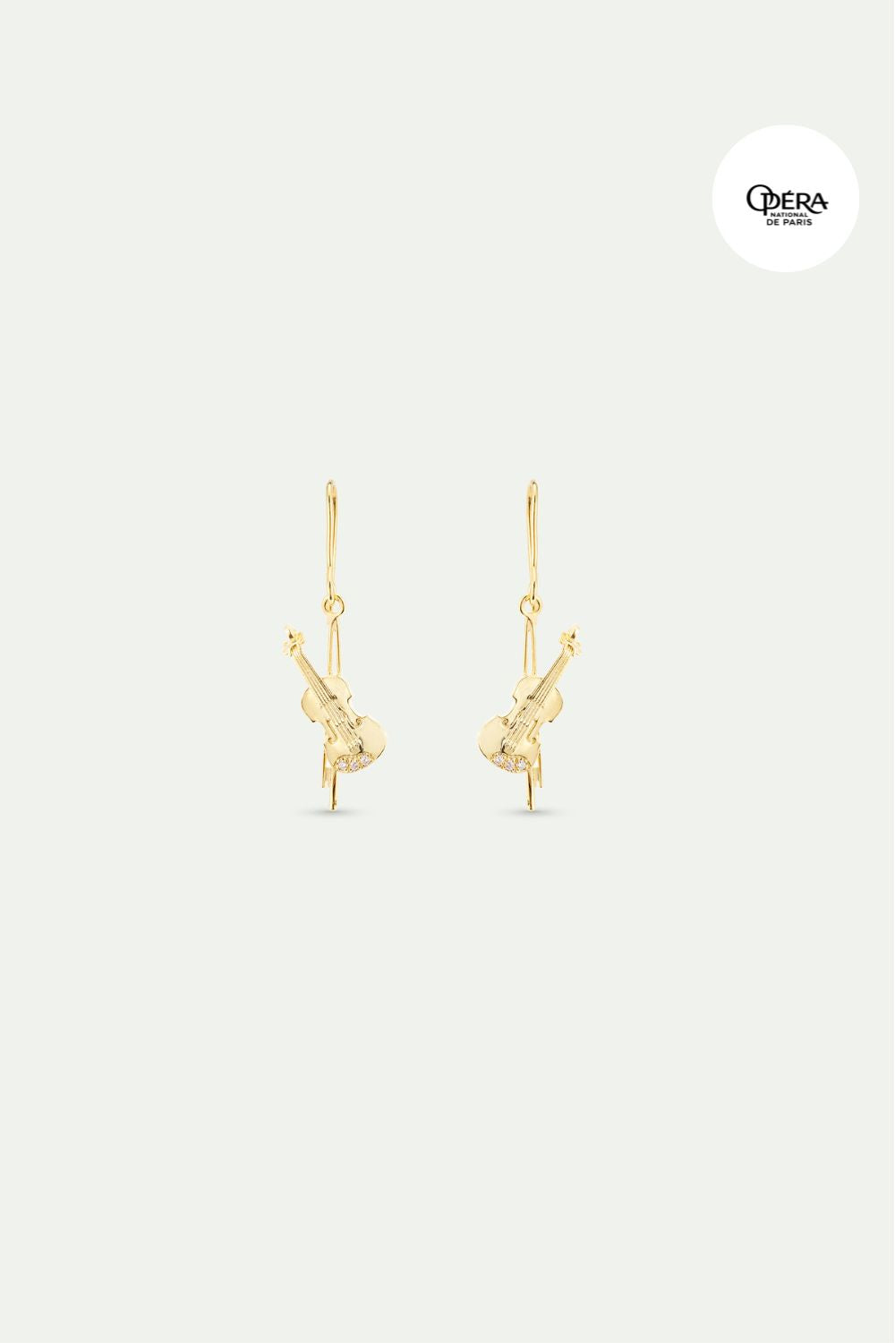 Boucles d'oreilles crochets violoncelle doré