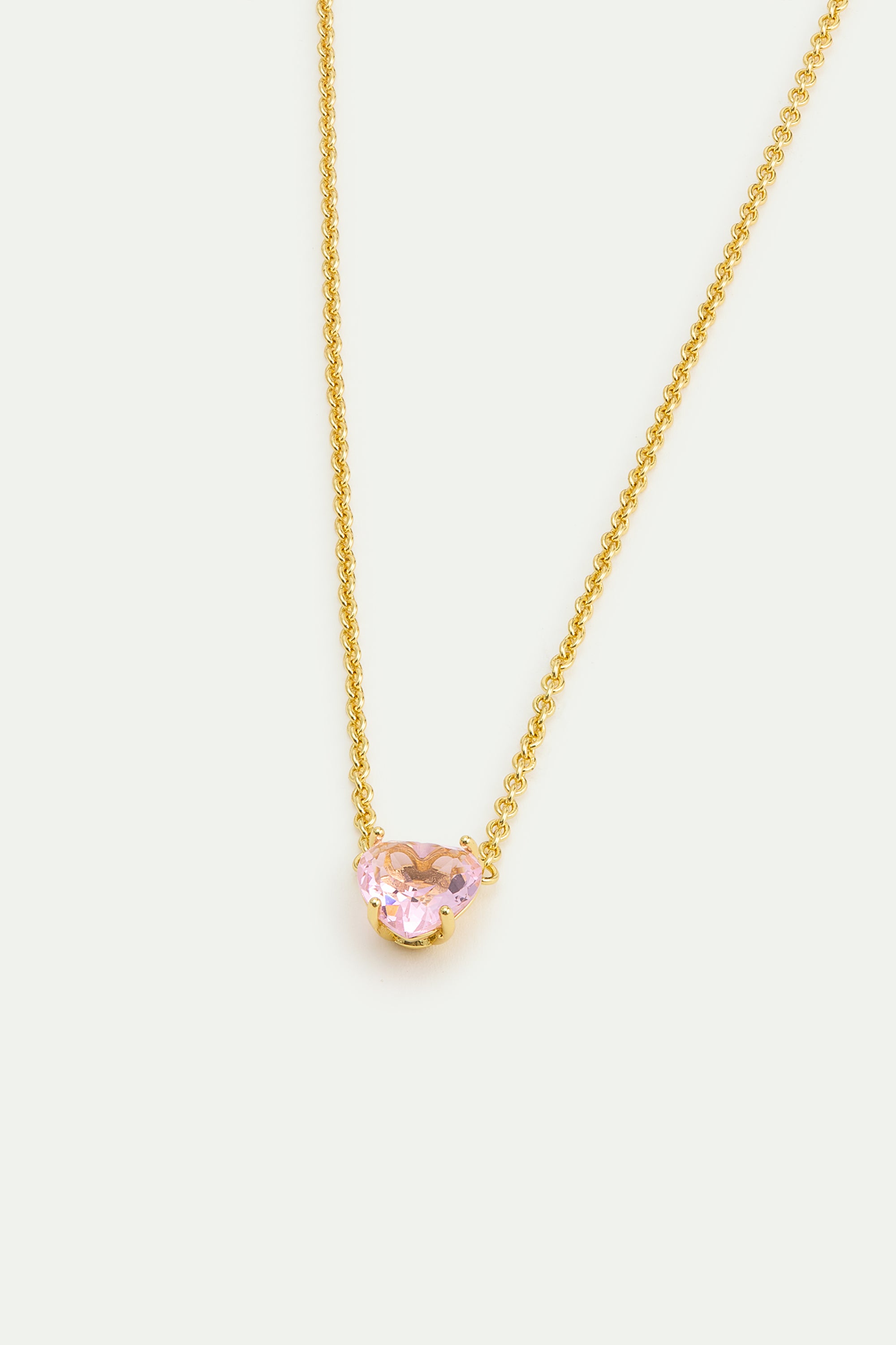 Collier fin pierre cœur La Diamantine Rosa Centifolia